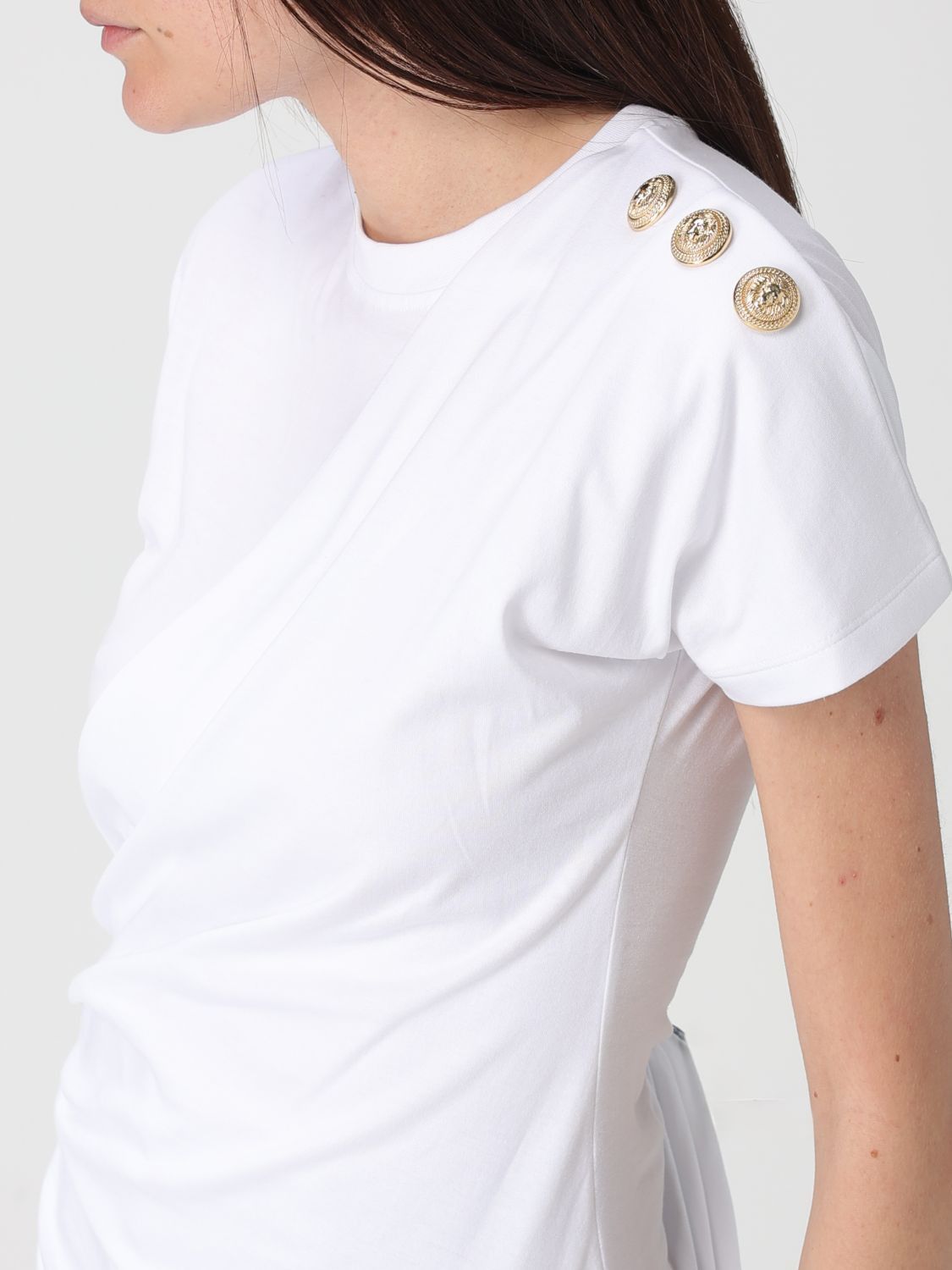 Balmain Balmain T-Shirt Woman White Size L / US 10 / IT 46 - 4 Thumbnail