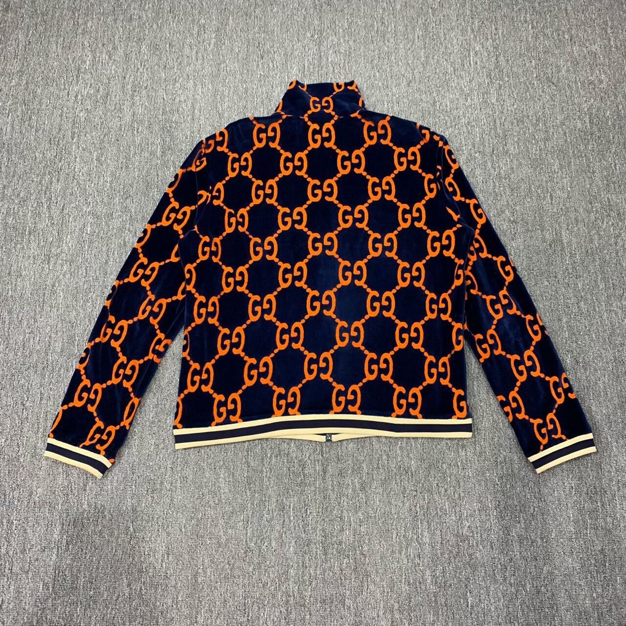 Gucci gucci blue and orange double g velvet jacket Size US XL / EU 56 / 4 - 2 Thumbnail