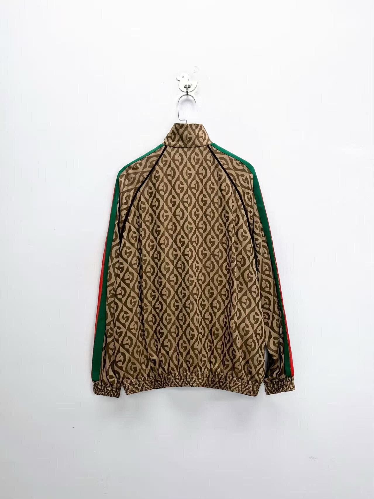 Gucci Gucci Diamond Print Zip Jacket with Red Green Stripes Size US M / EU 48-50 / 2 - 2 Thumbnail