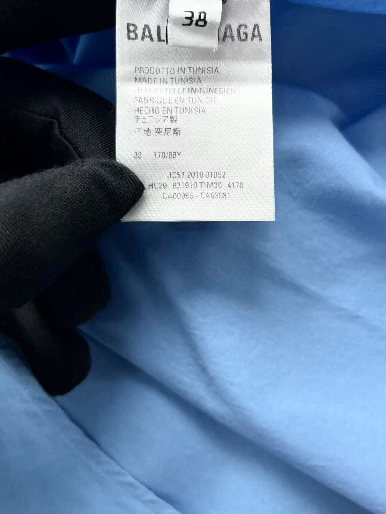 Balenciaga balenciaga blue pocket logo short sleeve shirt Size US L / EU 52-54 / 3 - 5 Thumbnail