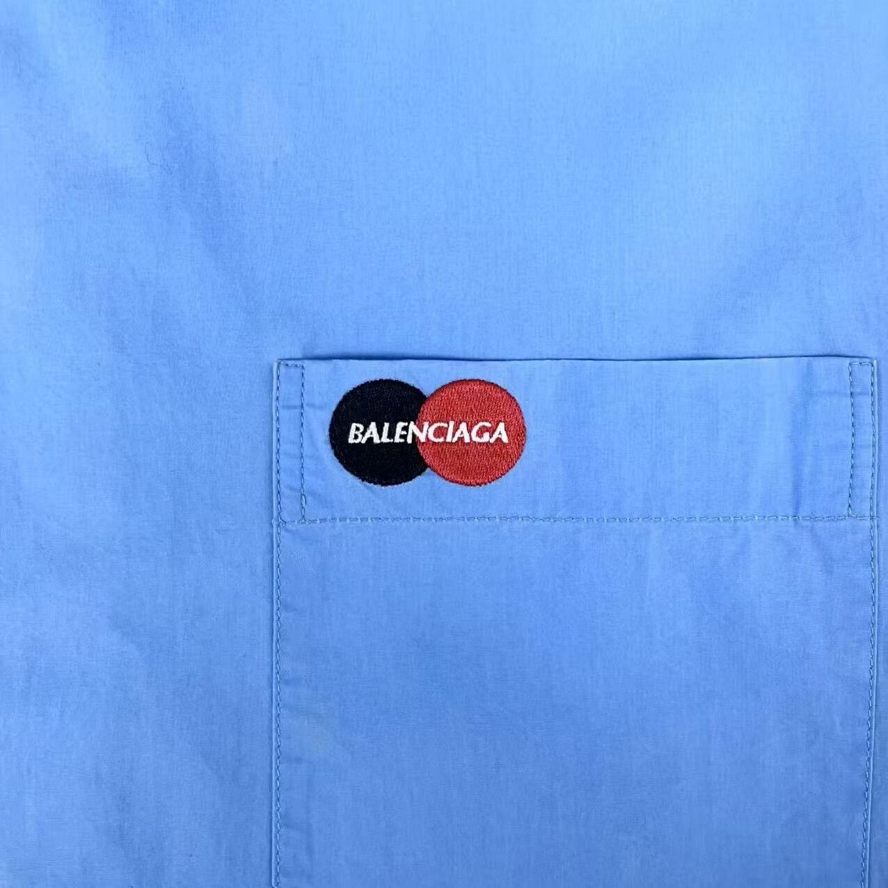 Balenciaga balenciaga blue pocket logo short sleeve shirt Size US L / EU 52-54 / 3 - 4 Thumbnail
