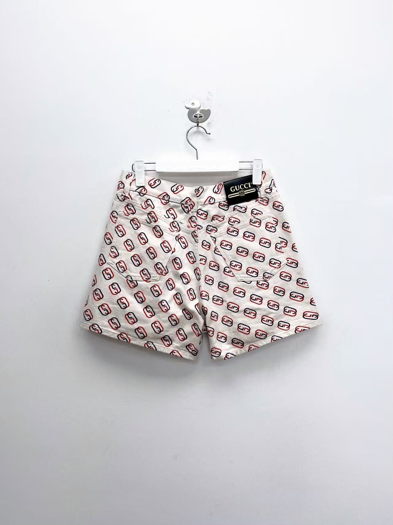Gucci gucci beige double g print denim shorts Size US 32 / EU 48 - 2 Thumbnail