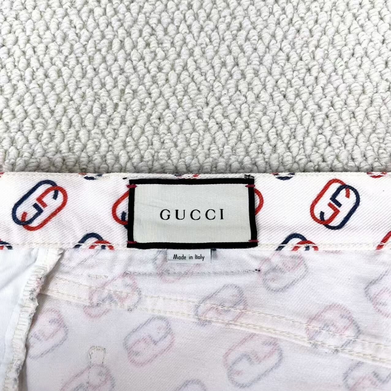 Gucci gucci beige double g print denim shorts Size US 32 / EU 48 - 3 Thumbnail