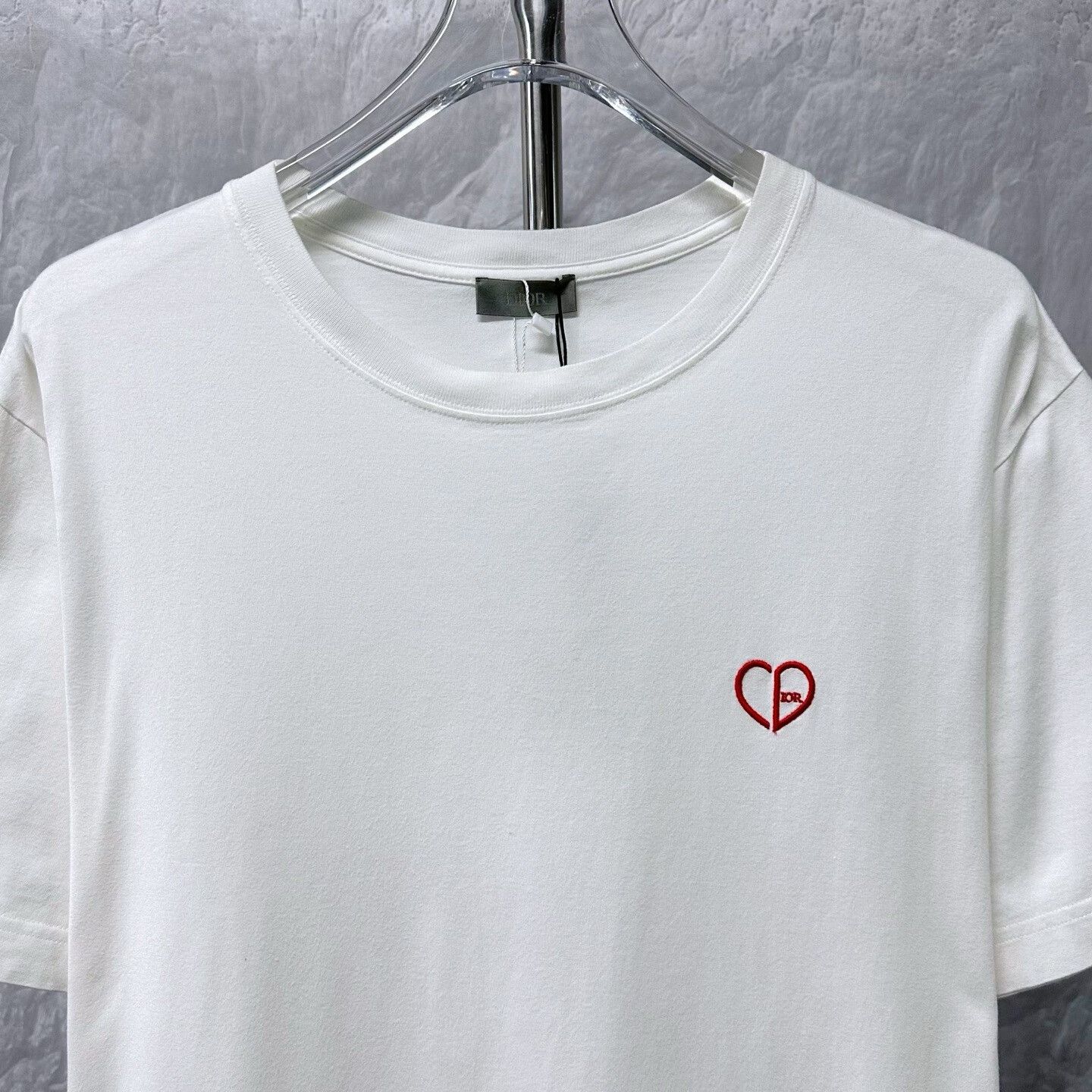 Dior dior embroidered heart short sleeve t-shirt Size L / US 10 / IT 46 - 2 Thumbnail