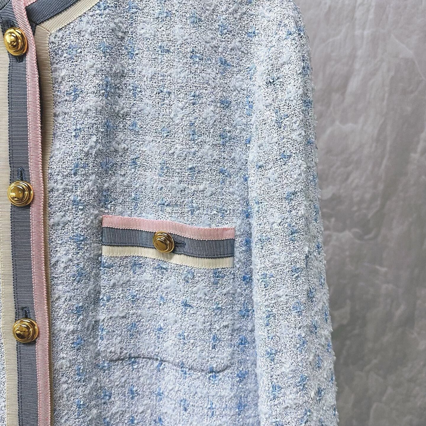 Gucci blue pink tweed chanel style jacket Size M / US 6-8 / IT 42-44 - 3 Thumbnail