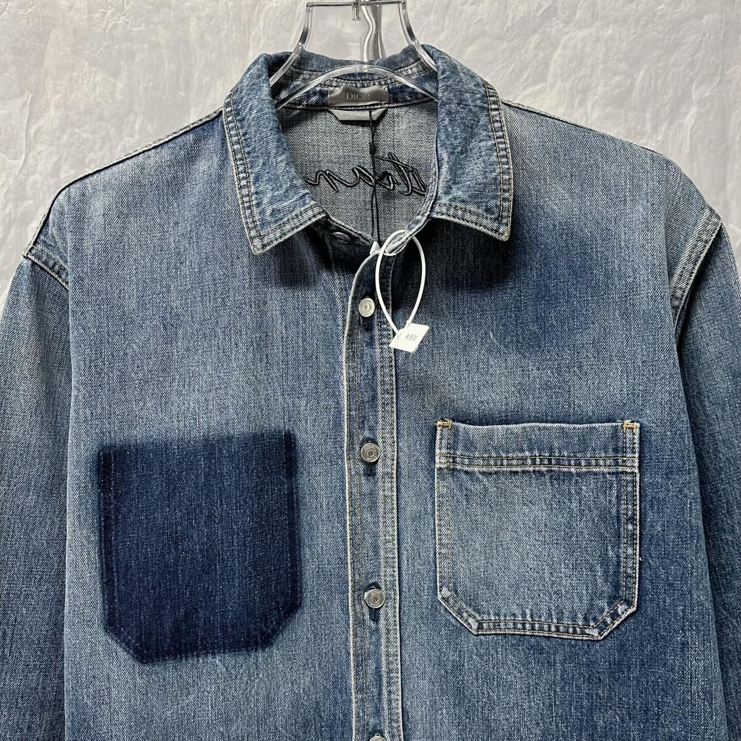 Dior dior embroidered denim shirt jacket Size L / US 10 / IT 46 - 2 Thumbnail