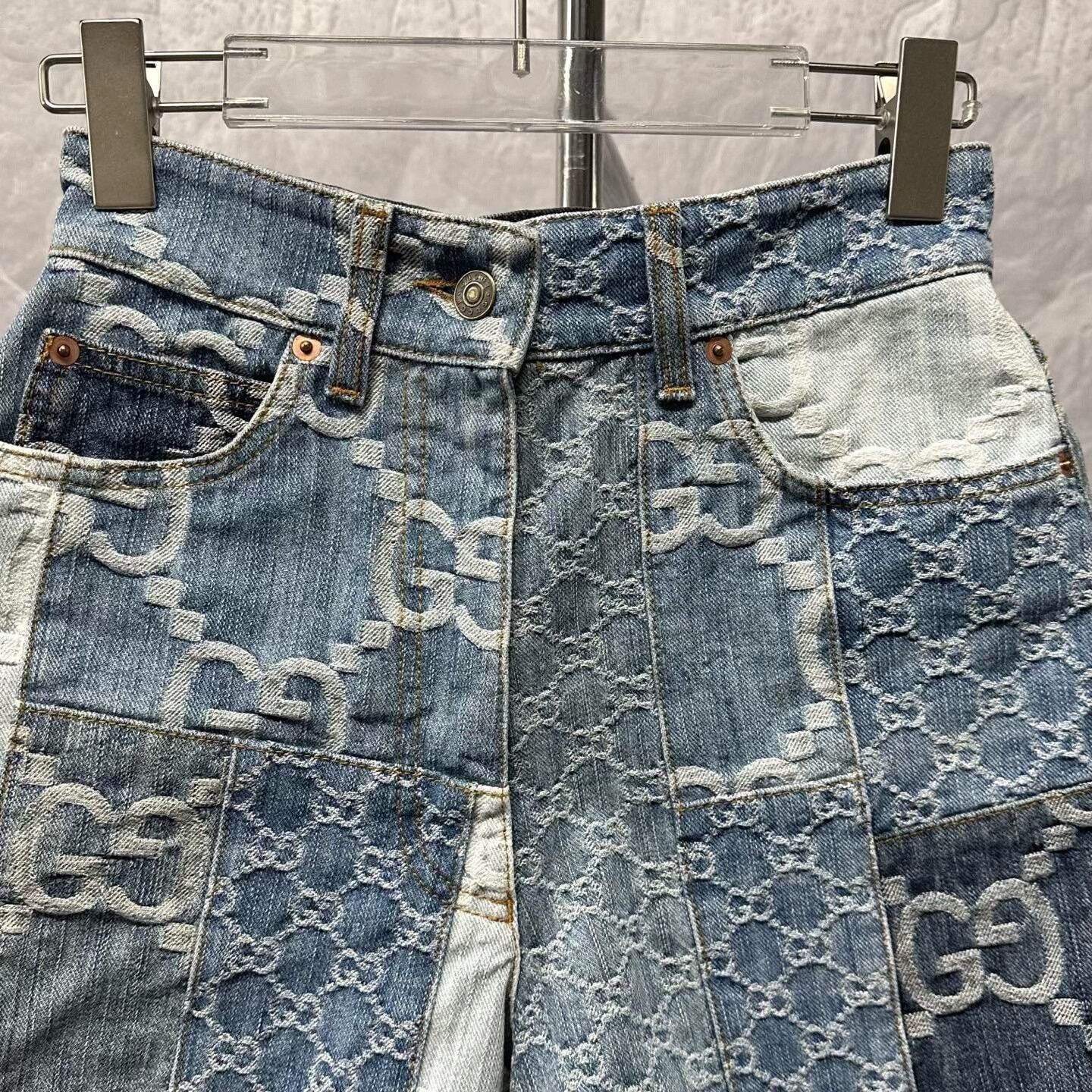 Gucci gucci patchwork denim shorts size 23 Size 23" - 2 Thumbnail