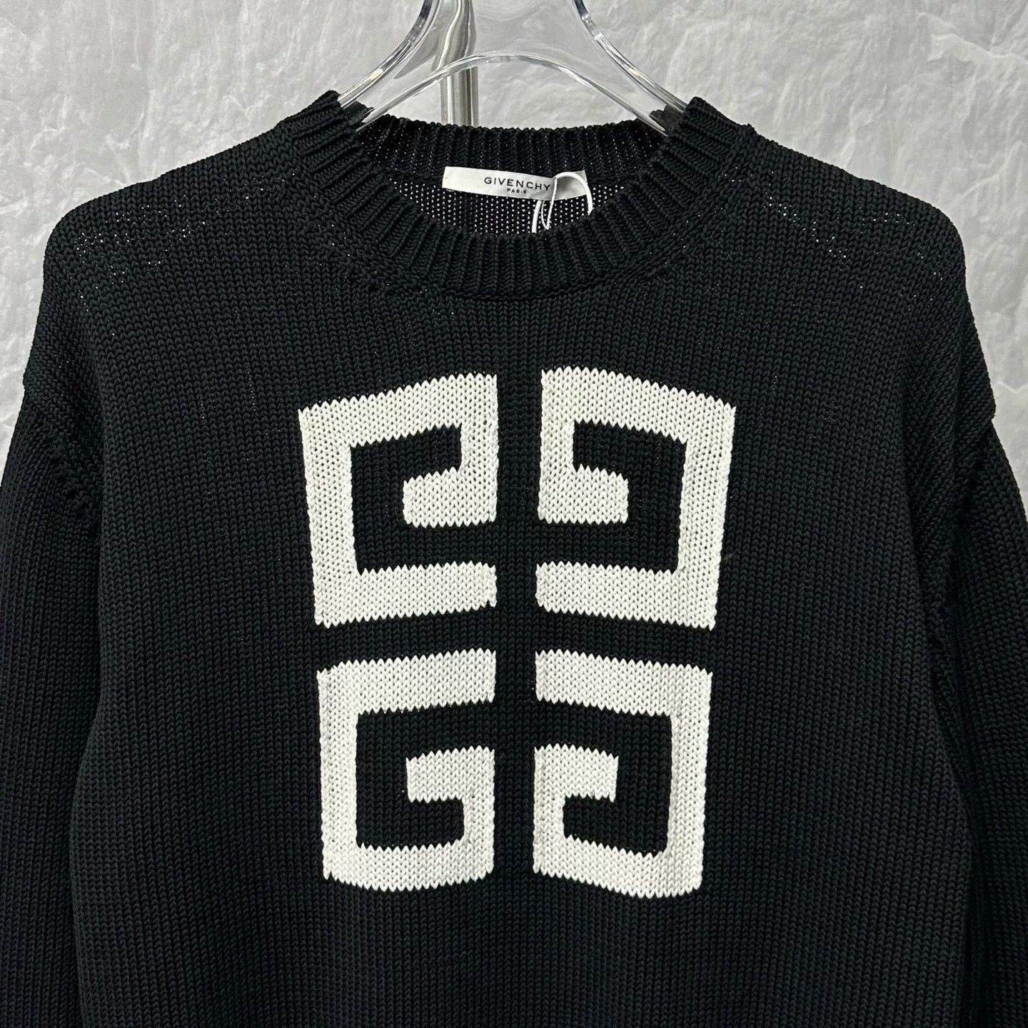 Givenchy givenchy logo knitted sweater in black Size US M / EU 48-50 / 2 - 2 Thumbnail