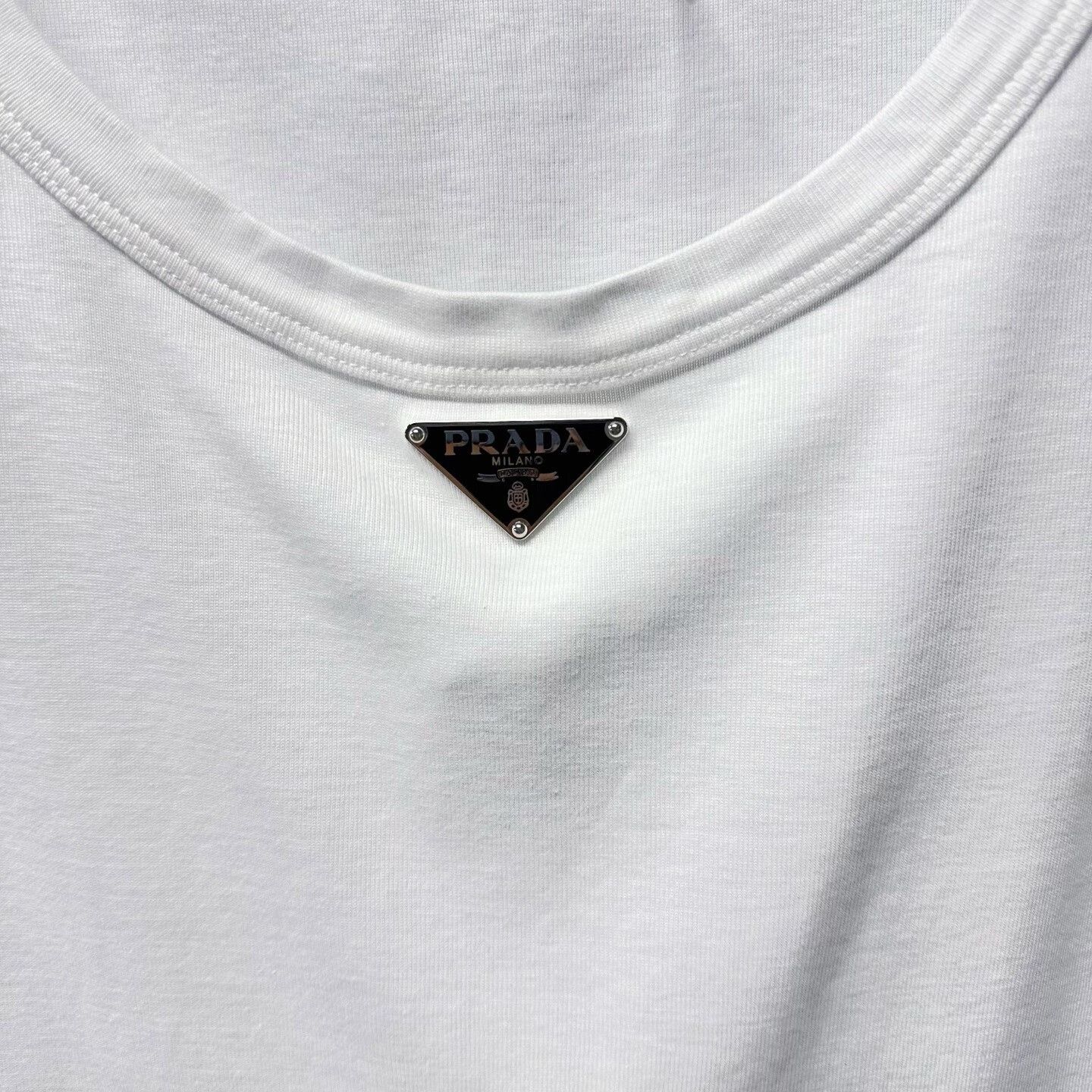 Prada prada white tank top with logo Size S / US 4 / IT 40 - 3 Thumbnail