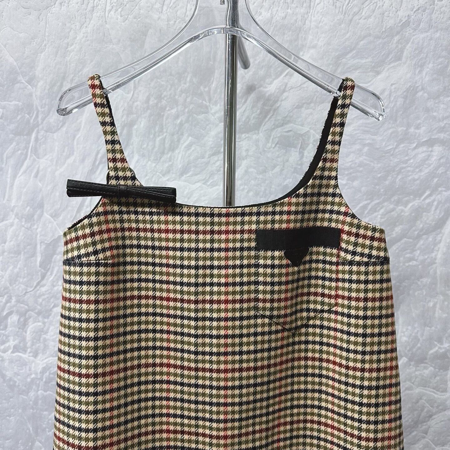 Prada prada houndstooth slip dress with triangle logo Size M / US 6-8 / IT 42-44 - 2 Thumbnail
