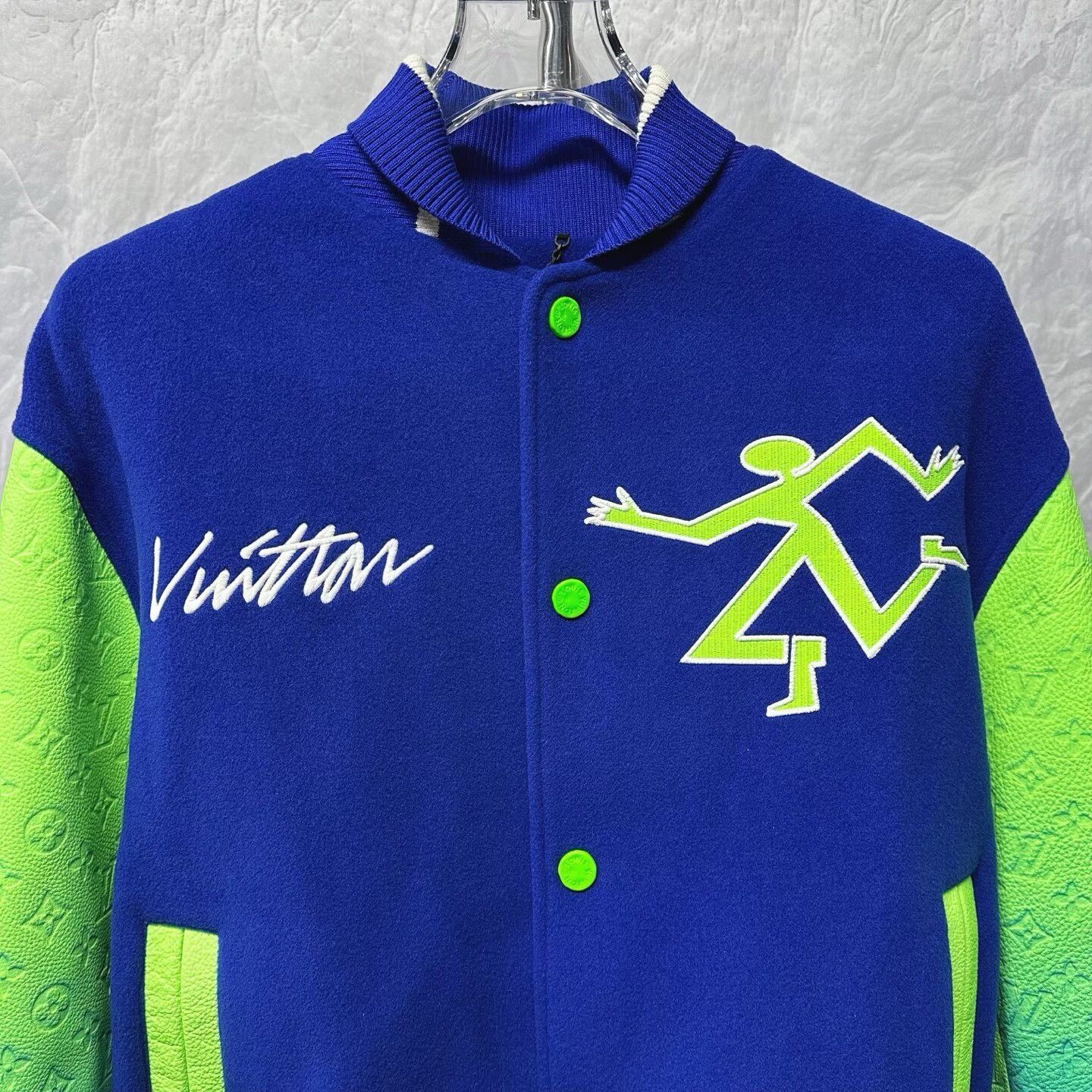 Louis Vuitton louis vuitton blue and green varsity jacket Size US L / EU 52-54 / 3 - 2 Thumbnail
