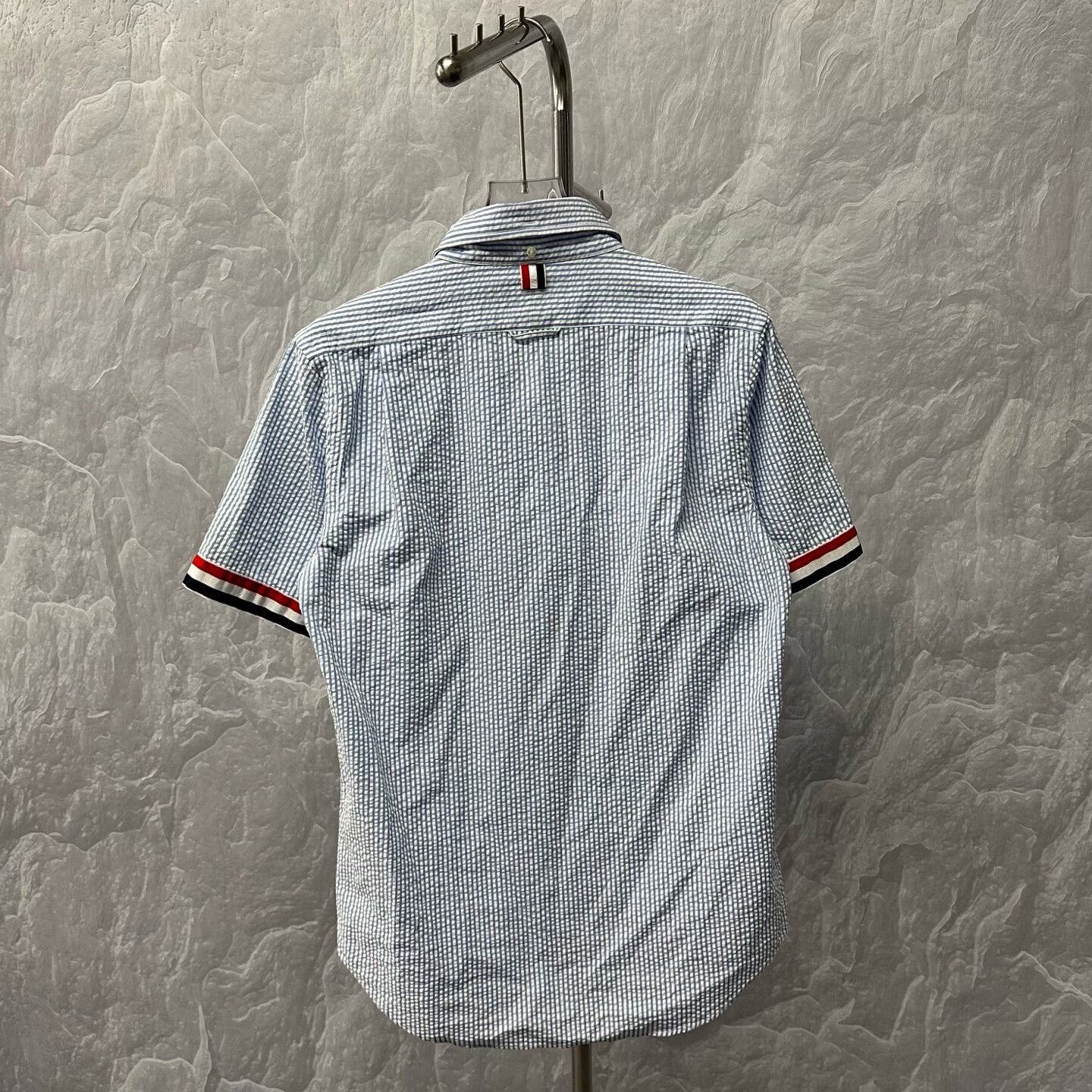 Thom Browne thom browne blue striped short sleeve shirt Size US S / EU 44-46 / 1 - 4 Thumbnail