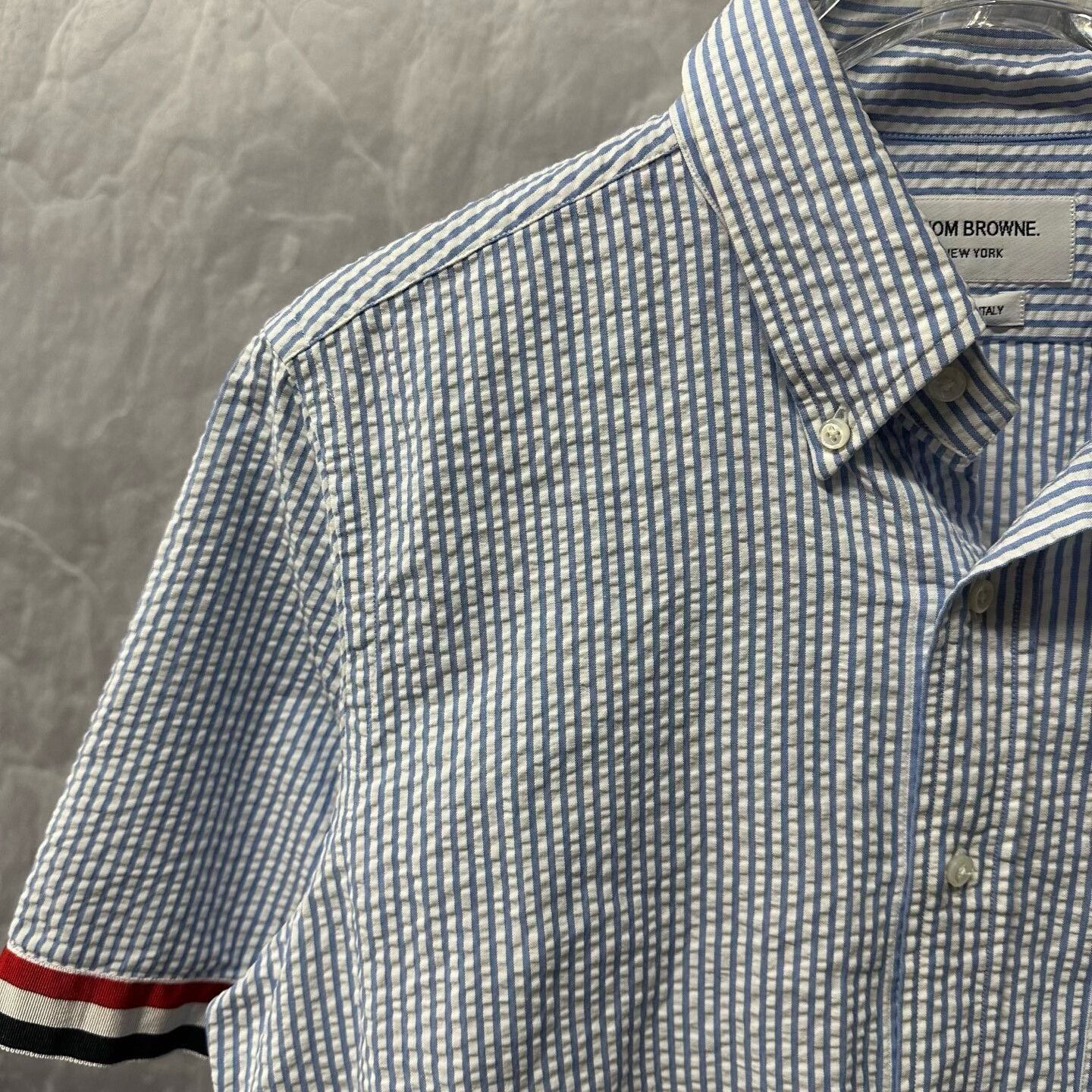 Thom Browne thom browne blue striped short sleeve shirt Size US S / EU 44-46 / 1 - 3 Thumbnail