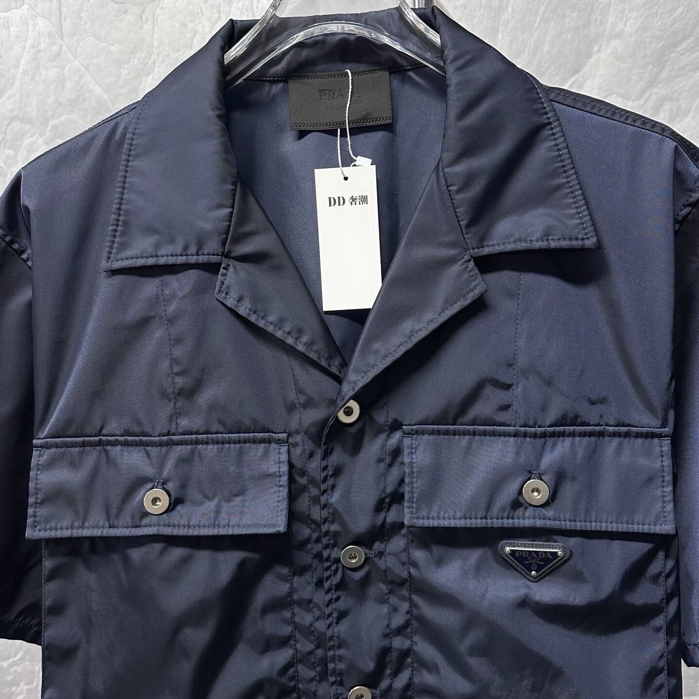 Prada prada metal triangle nylon short sleeve shirt Size US XL / EU 56 / 4 - 2 Thumbnail