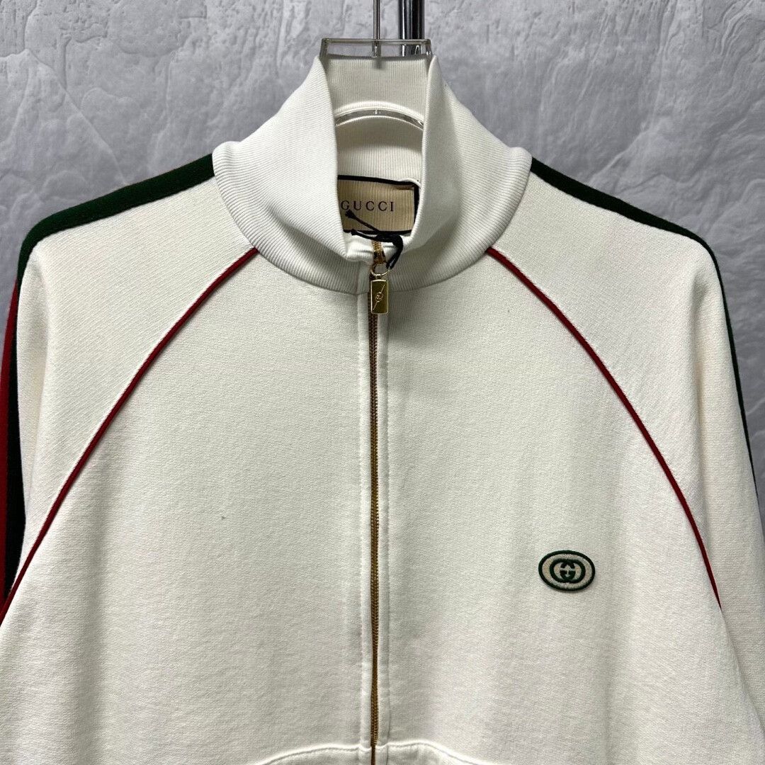 Gucci gucci white red green sports jacket Size S / US 4 / IT 40 - 3 Thumbnail