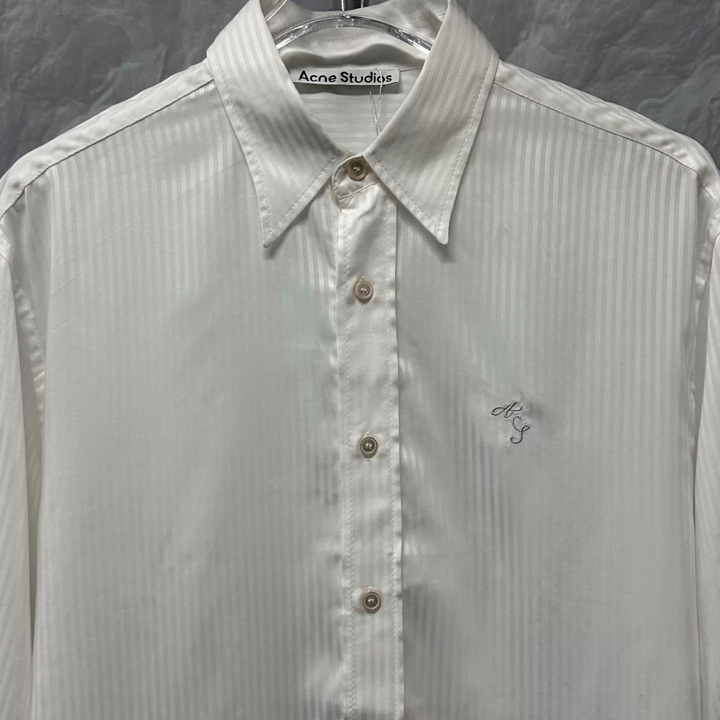 Acne Studios acne studios embroidered logo striped shirt Size US L / EU 52-54 / 3 - 2 Thumbnail