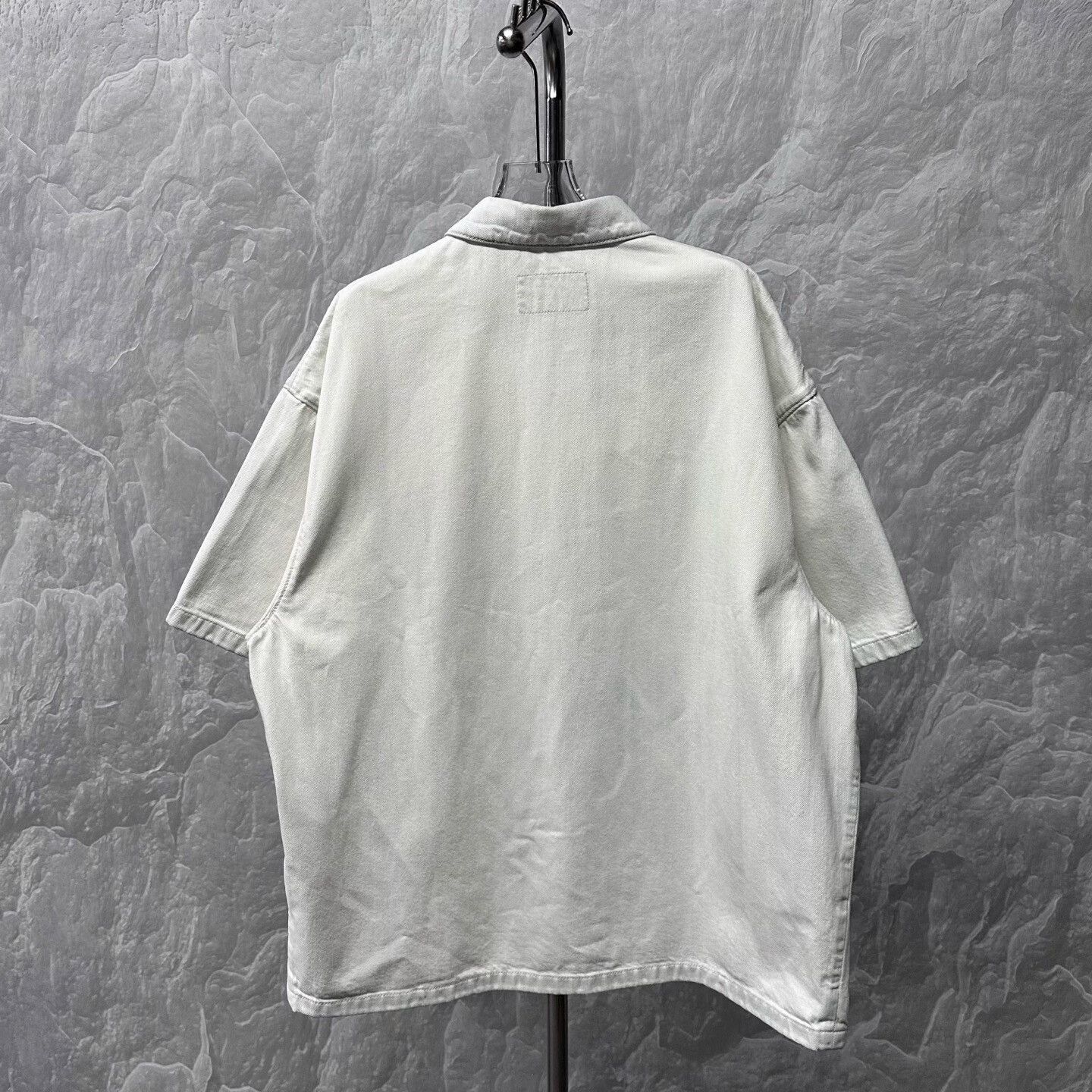 Prada prada washed pocket triangle denim short sleeve shirt Size US XL / EU 56 / 4 - 4 Thumbnail