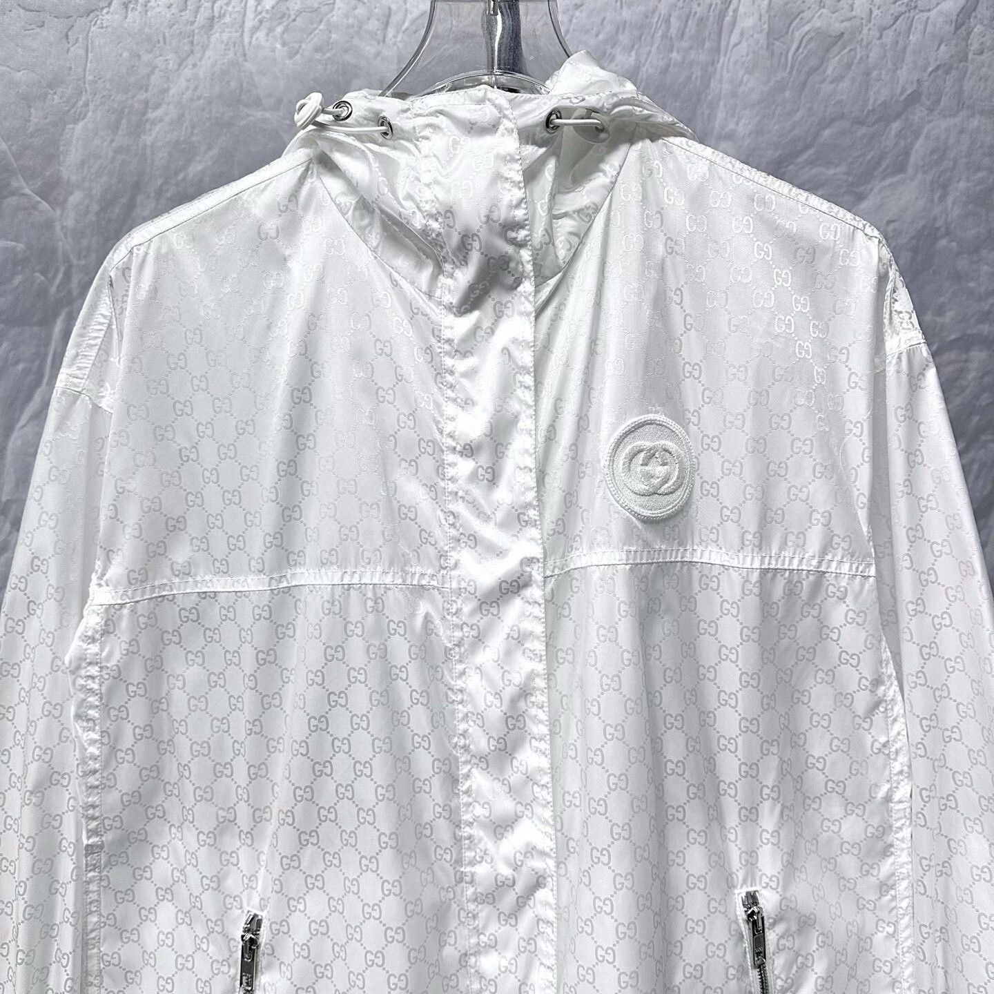 Gucci gucci white double g print hoodie jacket Size M / US 6-8 / IT 42-44 - 2 Thumbnail