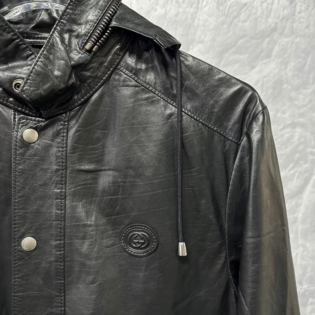 Gucci gucci double g leather jacket outerwear Size US M / EU 48-50 / 2 - 3 Thumbnail