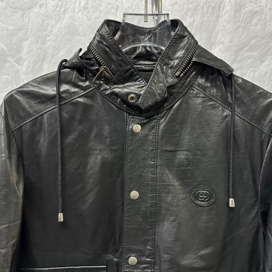 Gucci gucci double g leather jacket outerwear Size US M / EU 48-50 / 2 - 2 Thumbnail