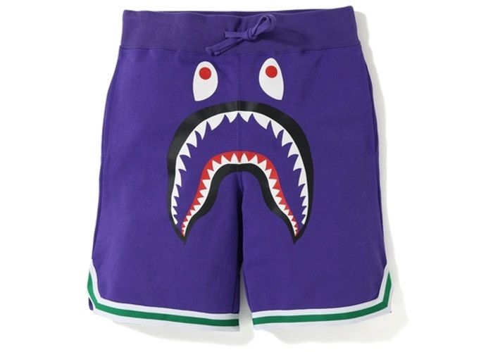 BAPE Color Camo Shark Sweat Shorts (SS21) Purple