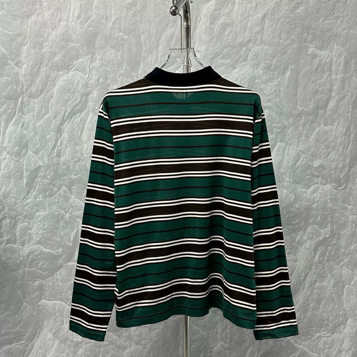 Prada prada ss24 striped long sleeve polo shirt Size US L / EU 52-54 / 3 - 4 Thumbnail