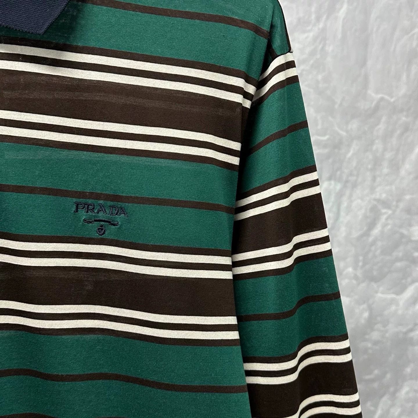 Prada prada ss24 striped long sleeve polo shirt Size US L / EU 52-54 / 3 - 3 Thumbnail