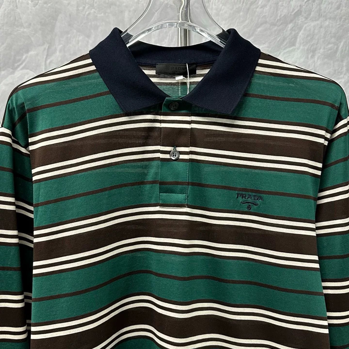 Prada prada ss24 striped long sleeve polo shirt Size US L / EU 52-54 / 3 - 2 Thumbnail