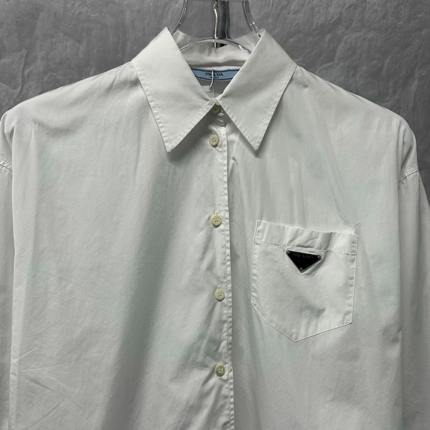 Prada prada long sleeve triangle logo shirt Size US M / EU 48-50 / 2 - 2 Thumbnail