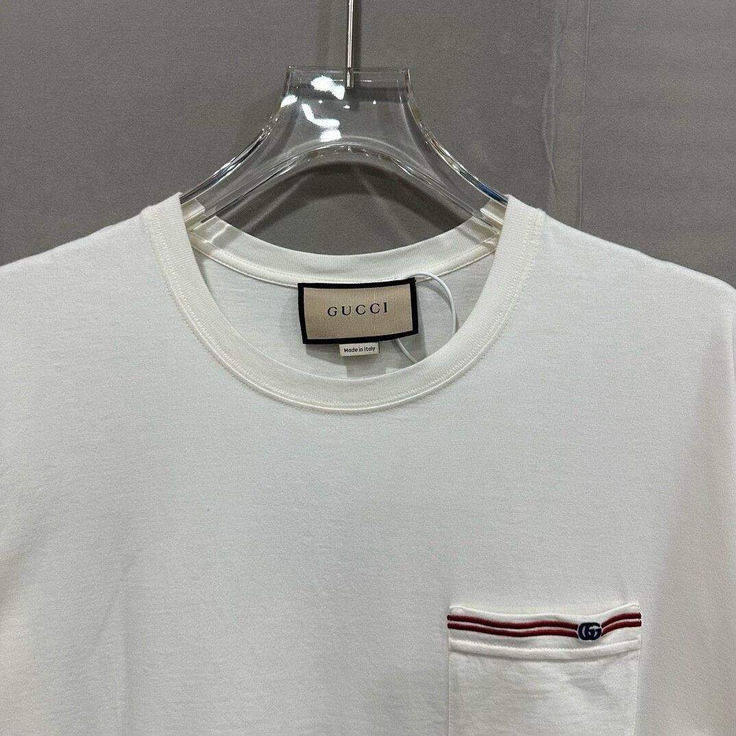 Gucci gucci embroidered logo pocket short sleeve t-shirt Size US L / EU 52-54 / 3 - 2 Thumbnail