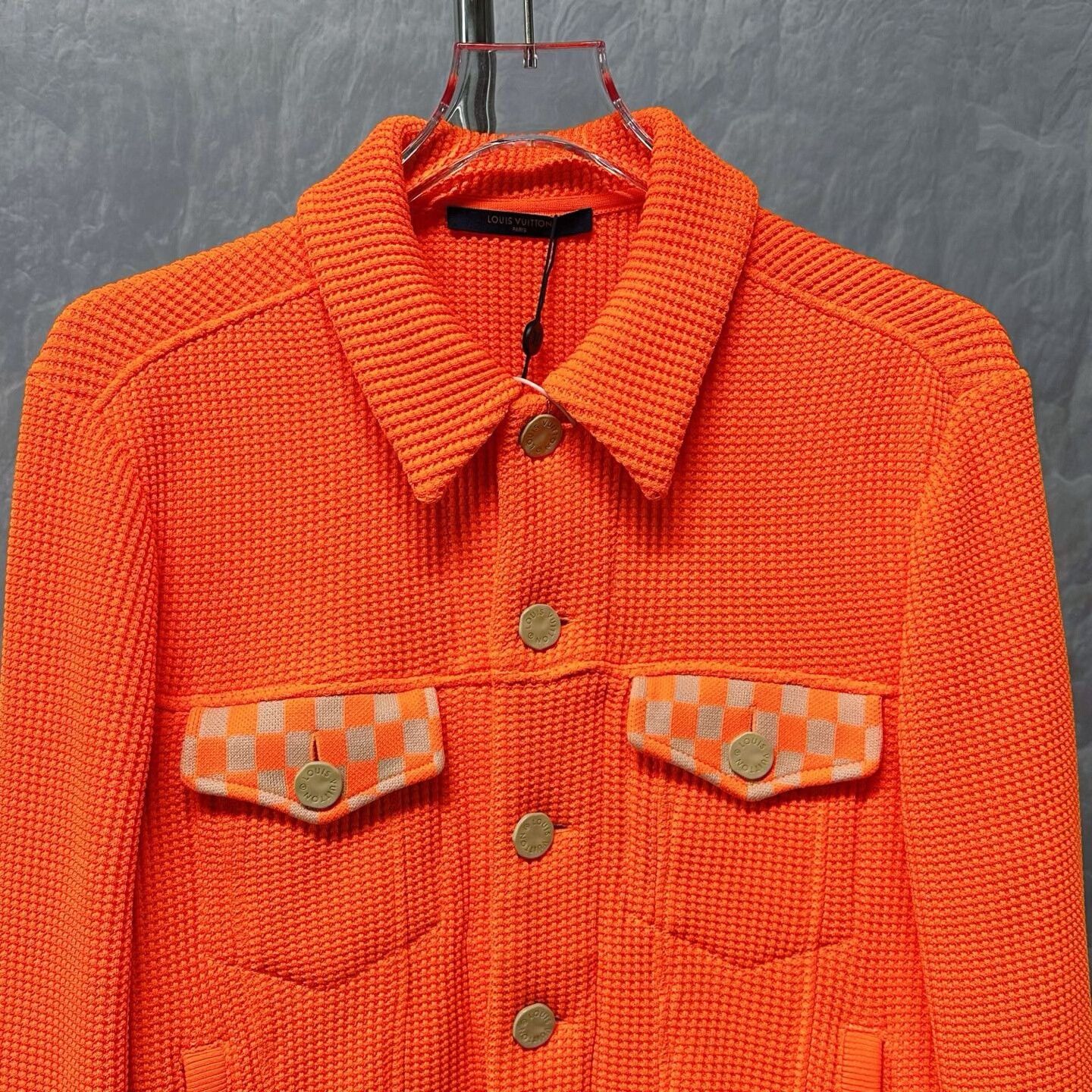 Louis Vuitton louis vuitton orange checkered knit jacket Size XS / US 0-2 / IT 36-38 - 2 Thumbnail