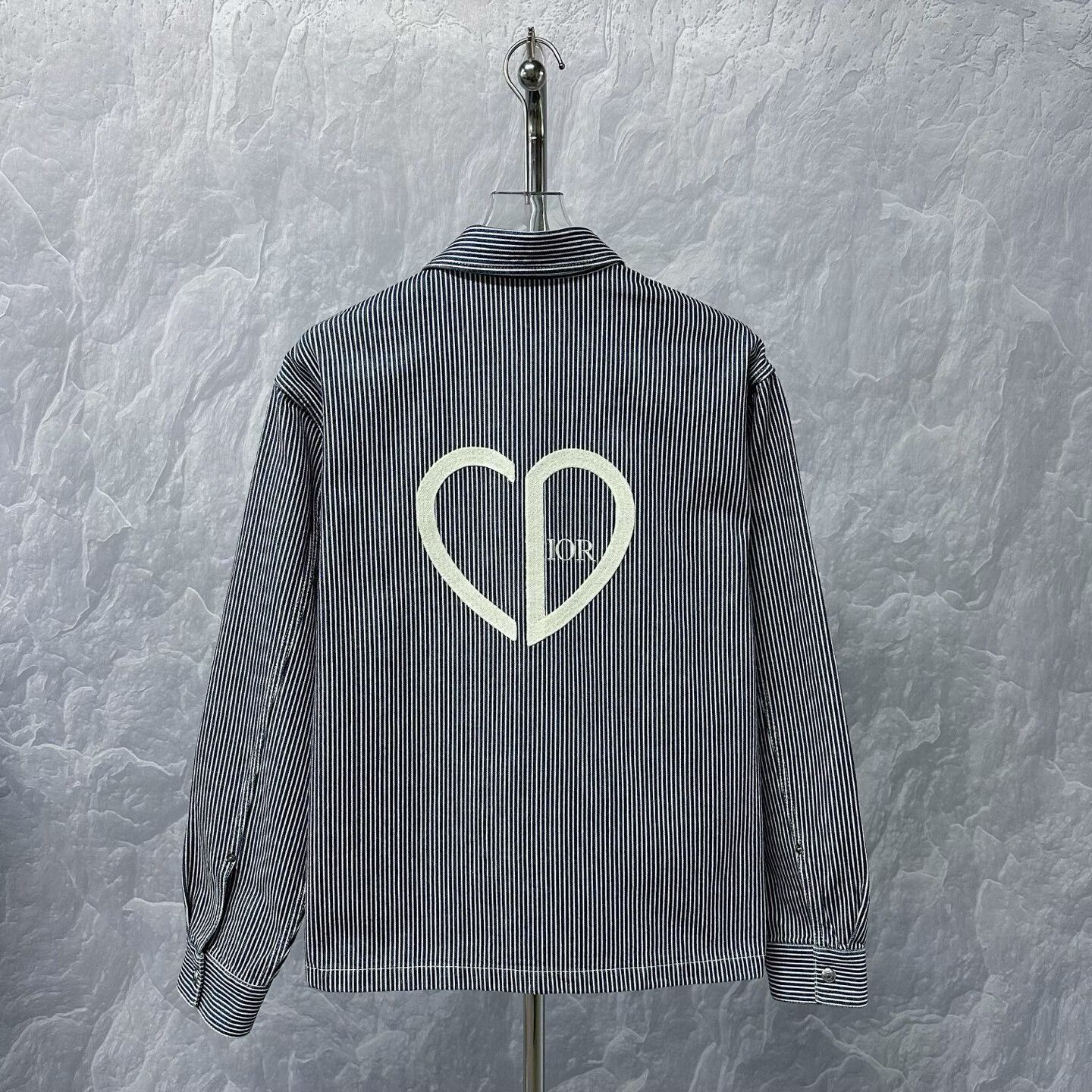Dior dior love stripe embroidered denim shirt Size XL / US 12-14 / IT 48-50 - 4 Thumbnail