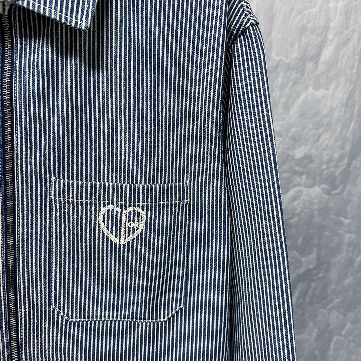 Dior dior love stripe embroidered denim shirt Size XL / US 12-14 / IT 48-50 - 3 Thumbnail