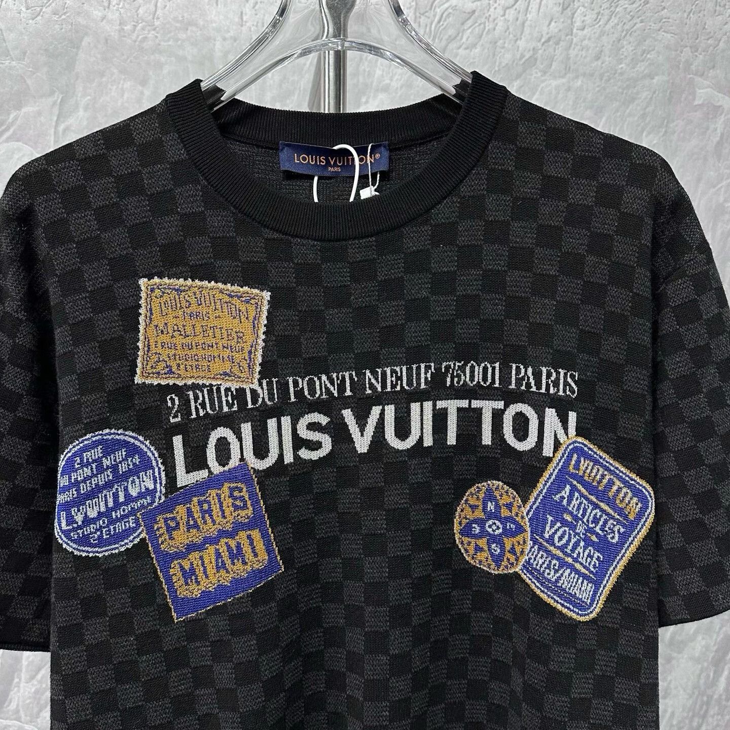 Louis Vuitton louis vuitton checkerboard logo short sleeve tee Size US L / EU 52-54 / 3 - 2 Thumbnail
