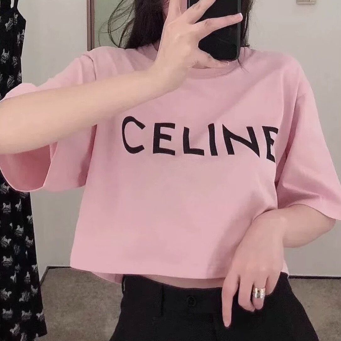 Celine pink celine short sleeve graphic tee Size S / US 4 / IT 40 - 6 Thumbnail