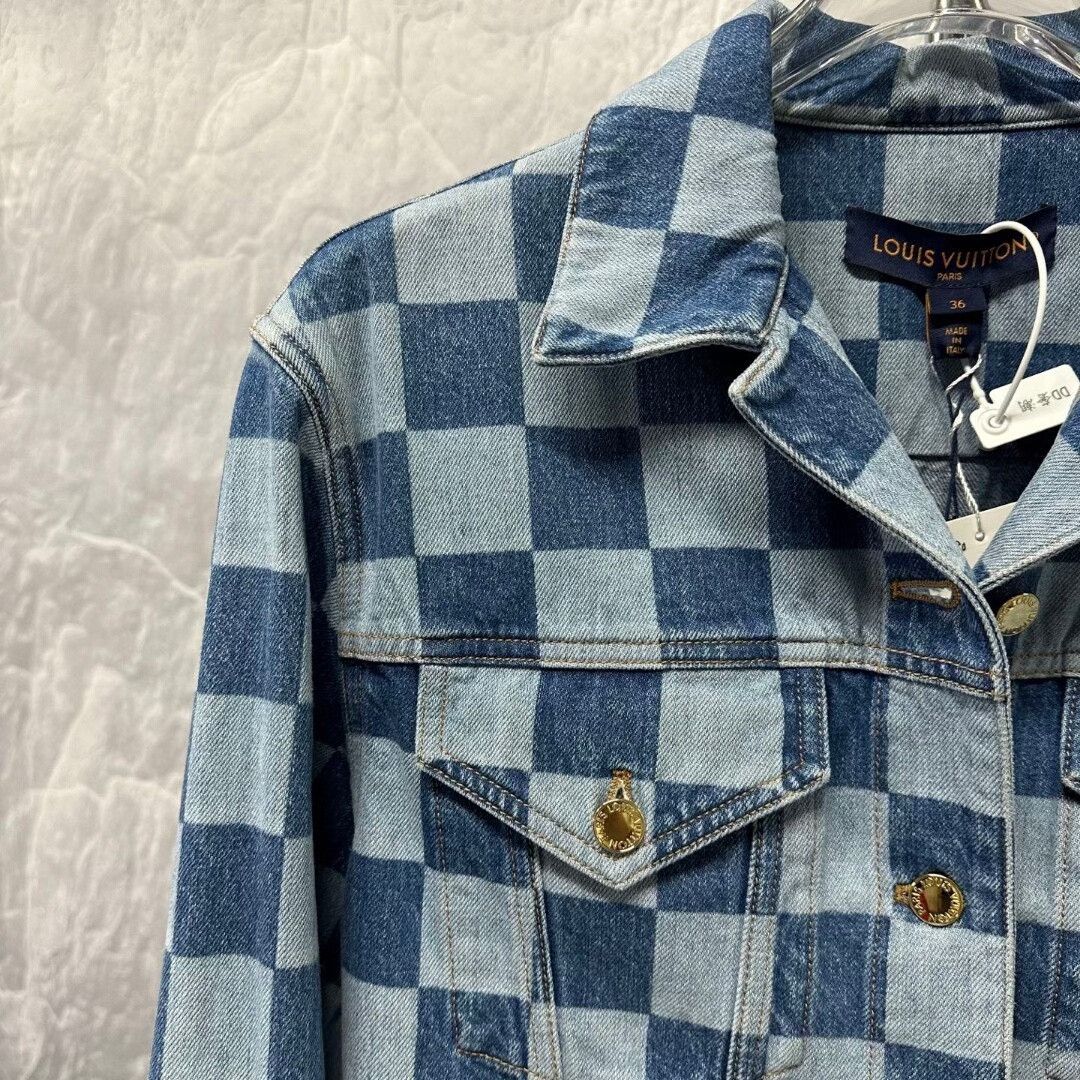 Louis Vuitton Louis Vuitton Checkerboard Denim Jacket Size S / US 4 / IT 40 - 3 Thumbnail