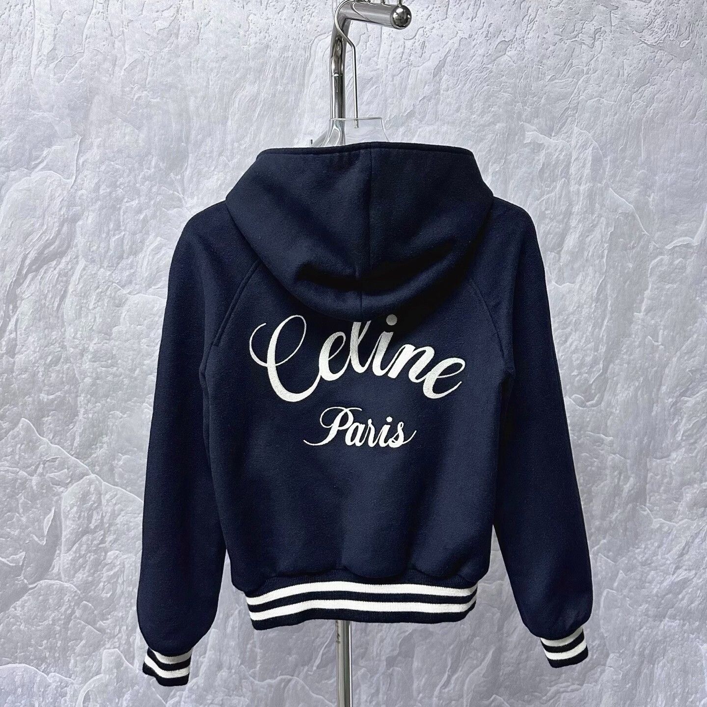 Celine celine embroidered hooded zip-up jacket Size S / US 4 / IT 40 - 2 Thumbnail