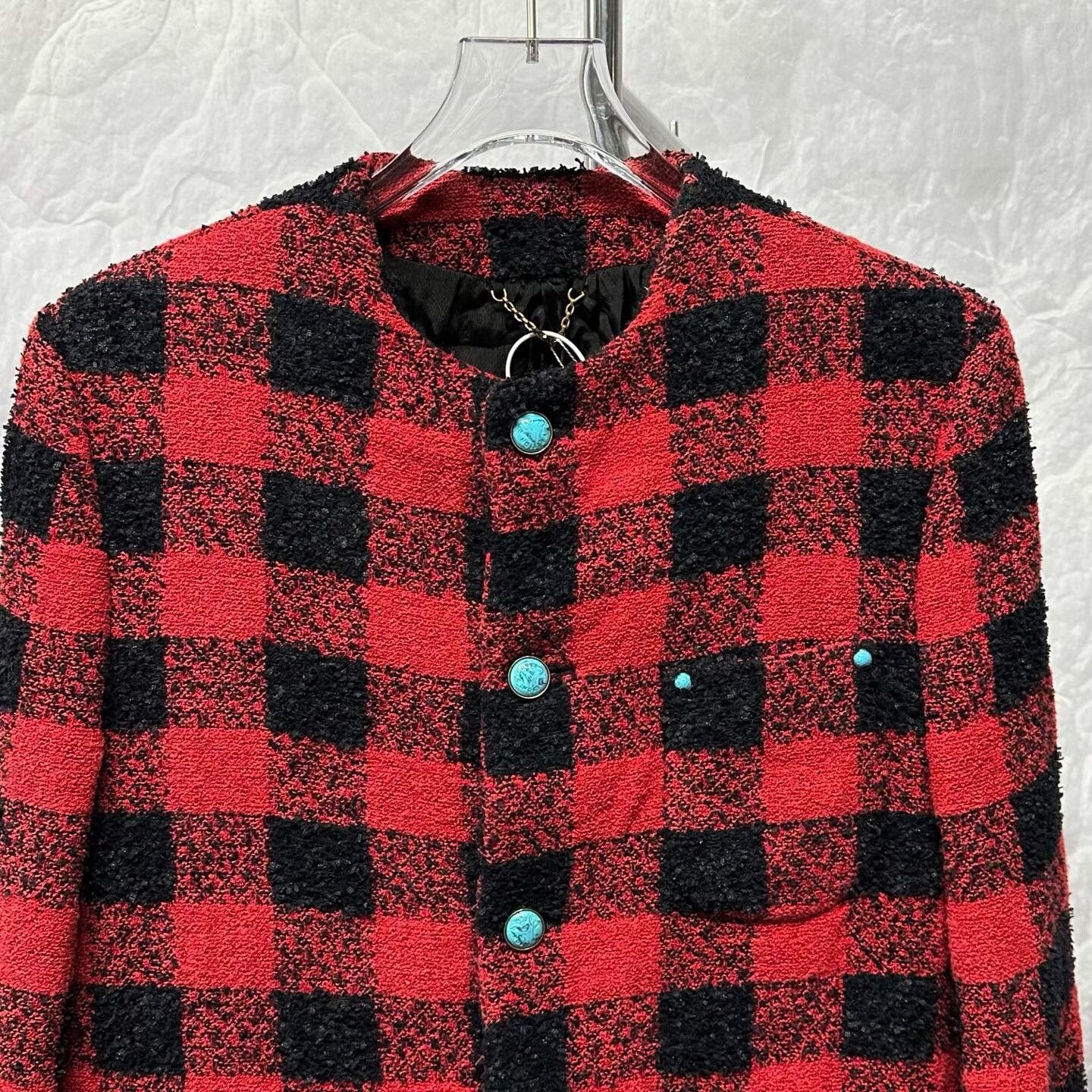 Louis Vuitton louis vuitton red and black checked coat Size US L / EU 52-54 / 3 - 2 Thumbnail