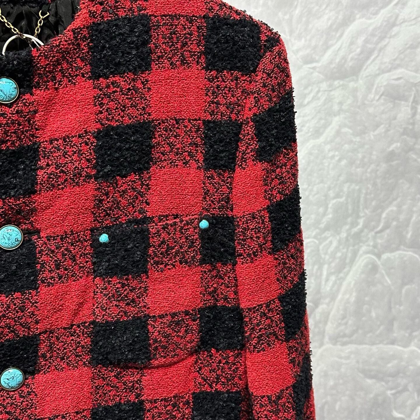 Louis Vuitton louis vuitton red and black checked coat Size US L / EU 52-54 / 3 - 3 Thumbnail