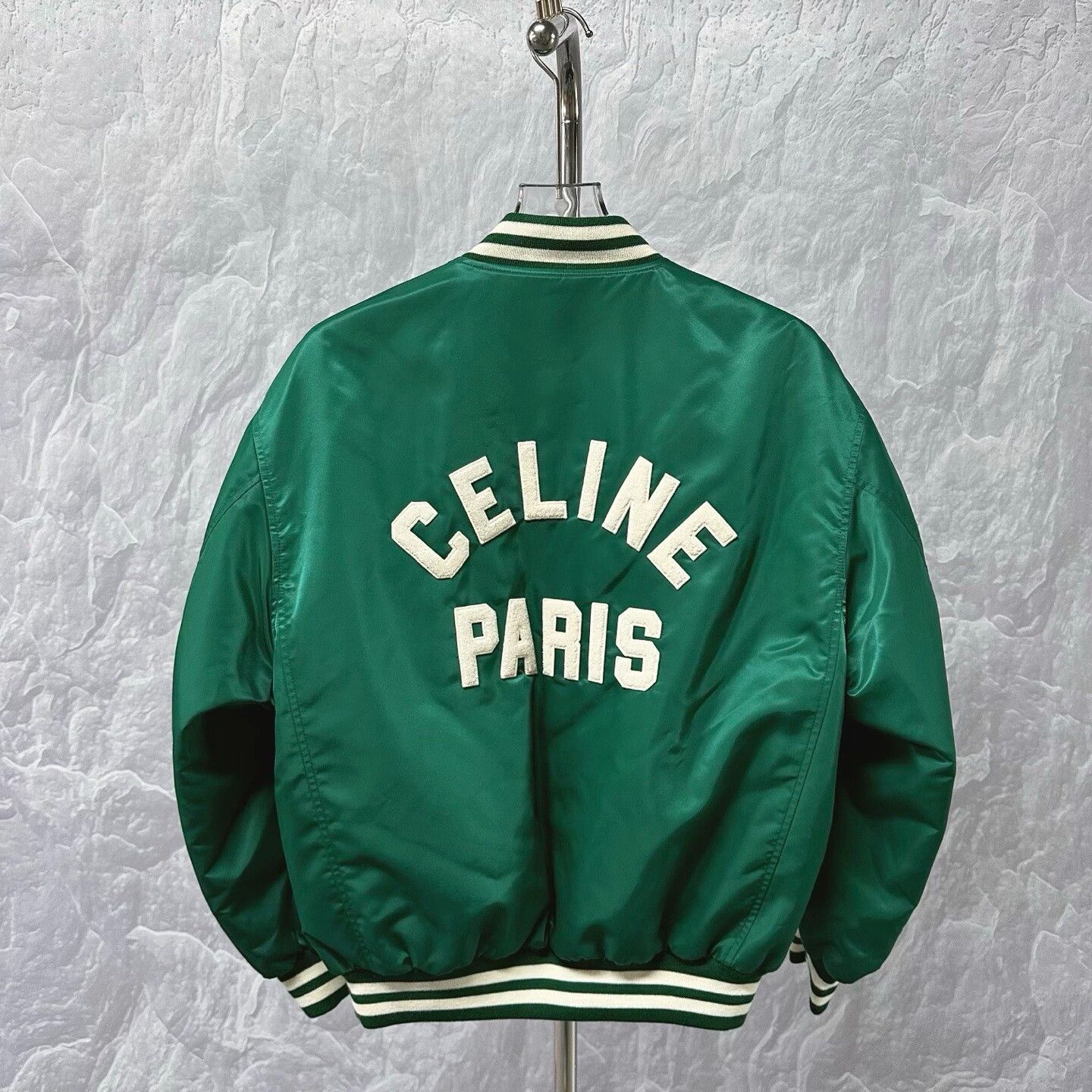 Celine celine green embroidered baseball jacket size 38 Size M / US 6-8 / IT 42-44 - 4 Thumbnail