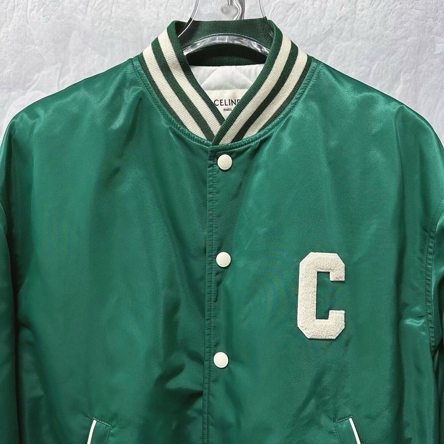 Celine celine green embroidered baseball jacket size 38 Size M / US 6-8 / IT 42-44 - 2 Thumbnail