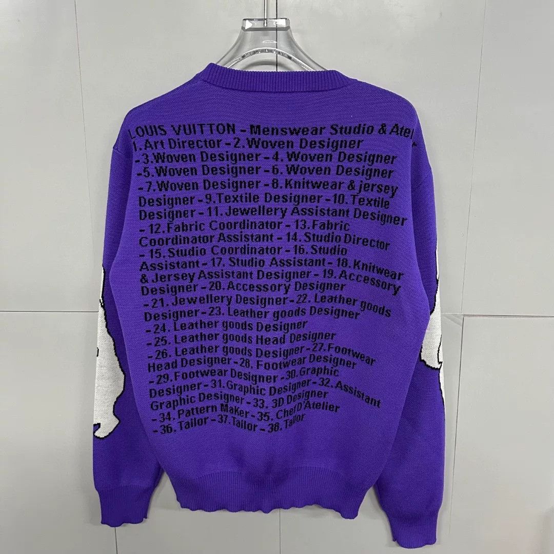 Louis Vuitton louis vuitton purple knit sweater with figures Size US M / EU 48-50 / 2 - 4 Thumbnail