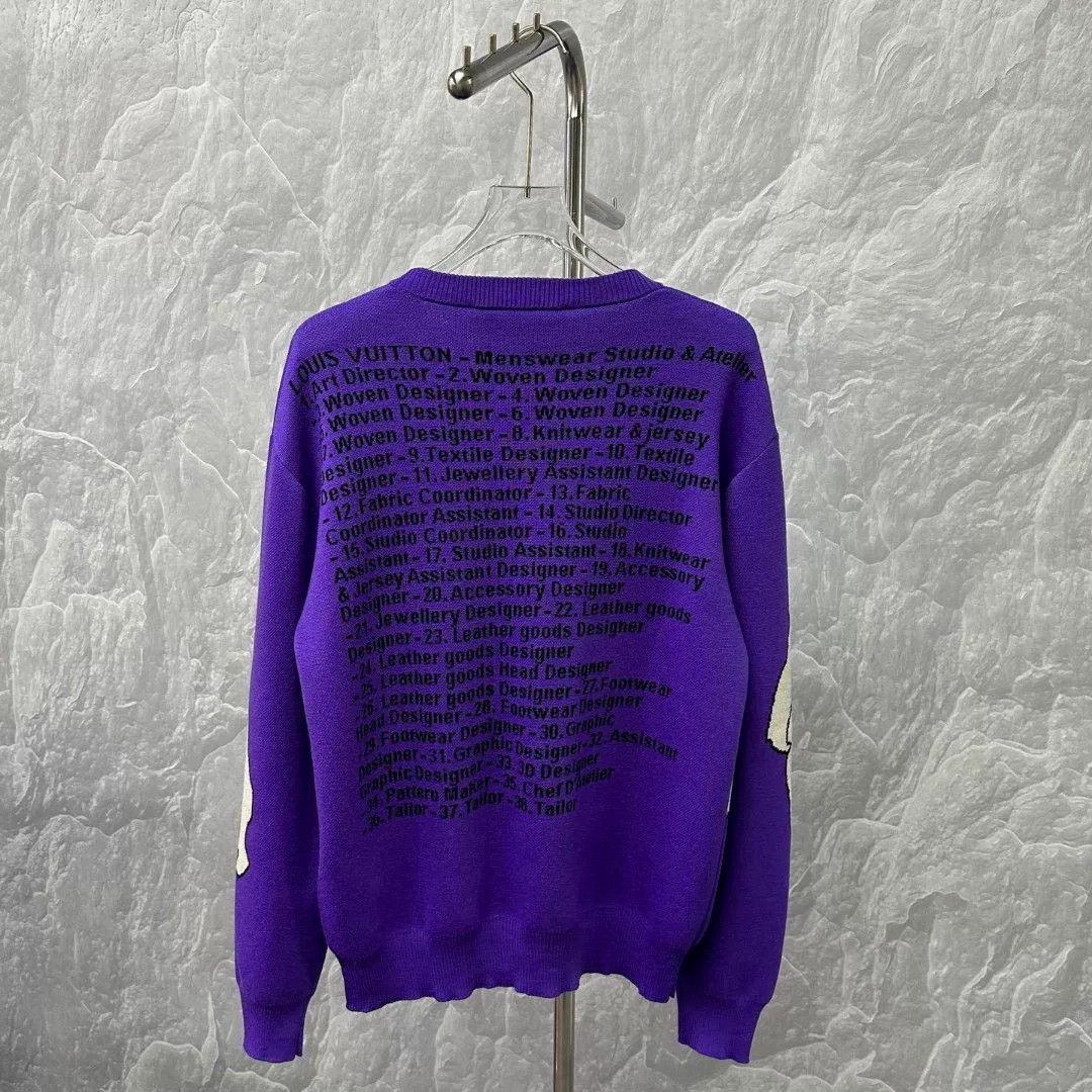 Louis Vuitton purple louis vuitton knit sweater XL size Size US XL / EU 56 / 4 - 4 Thumbnail