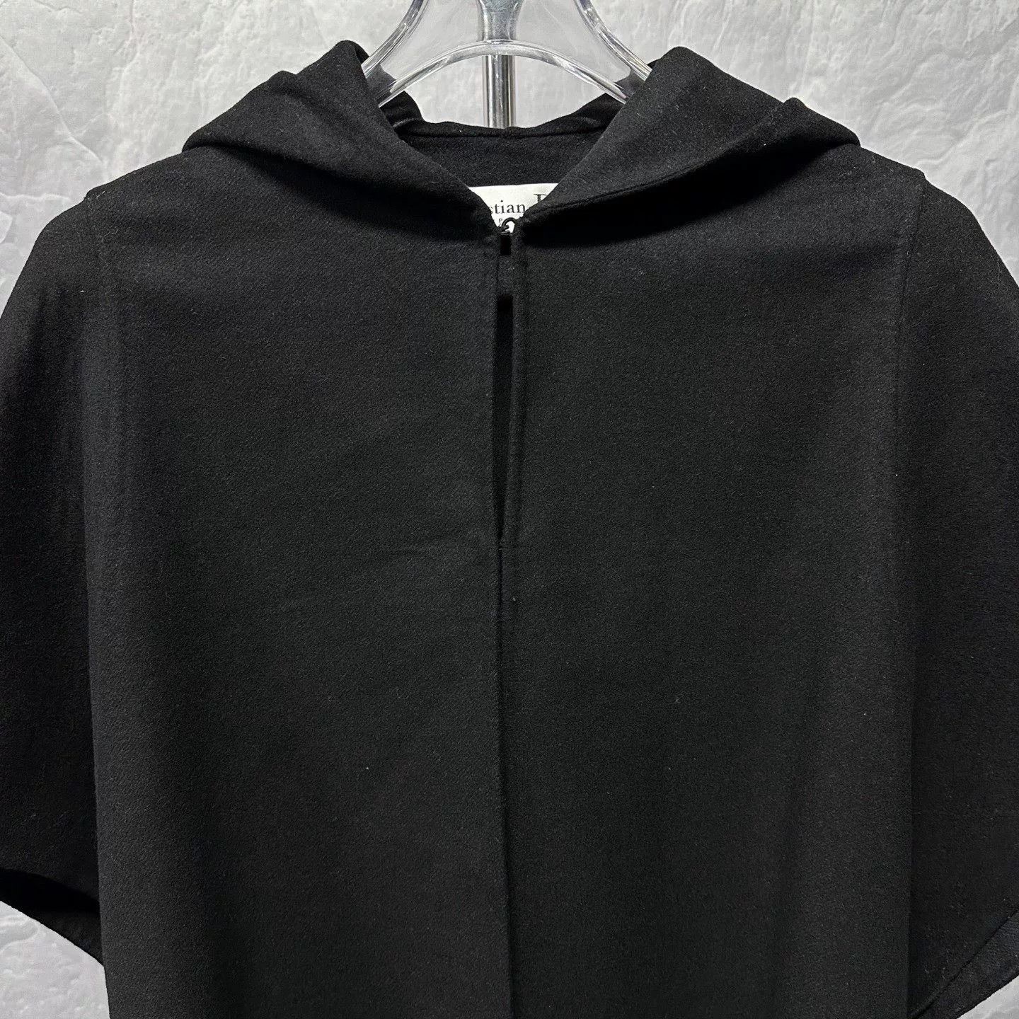 Dior black hooded wool cape by dior Size XS / US 0-2 / IT 36-38 - 2 Thumbnail