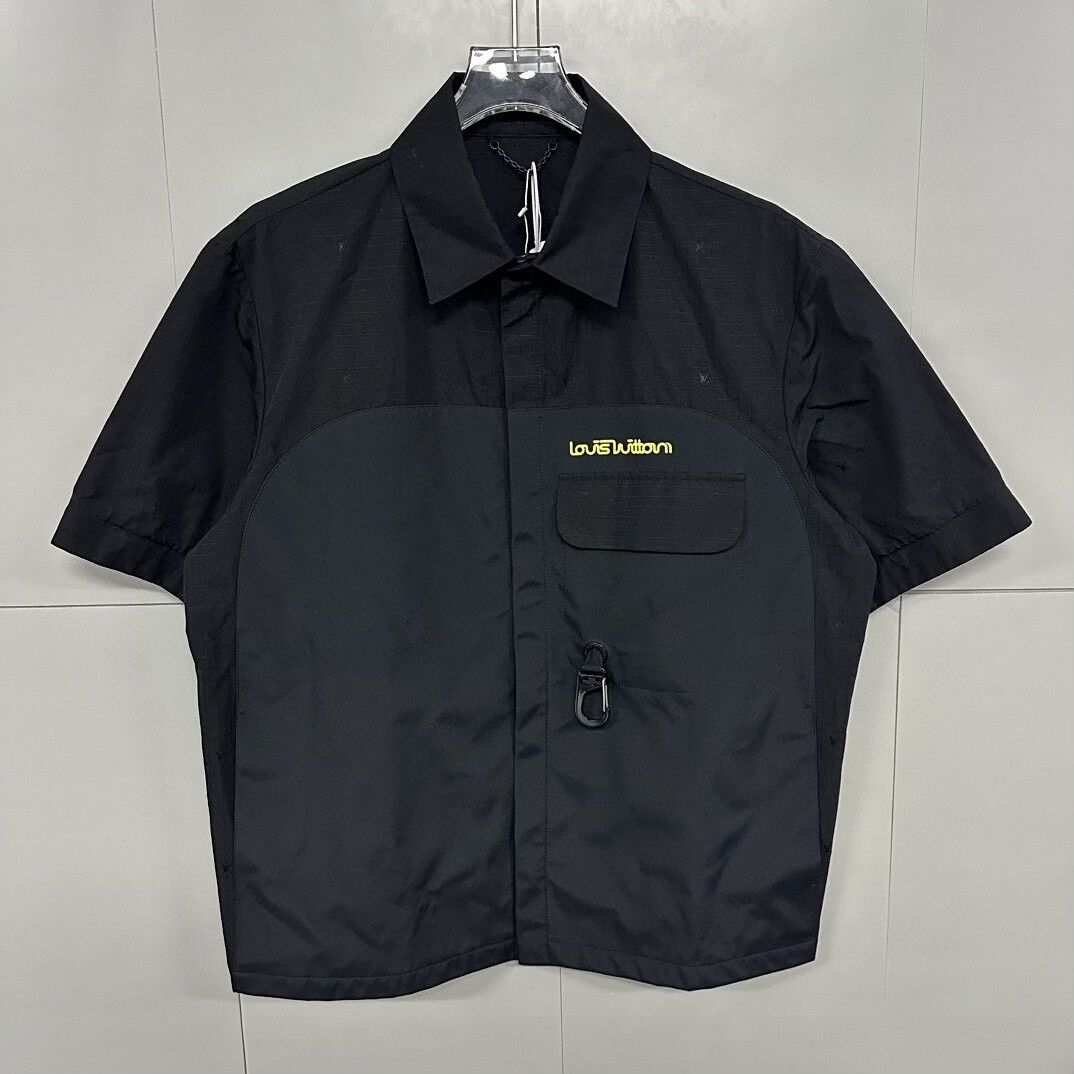Louis Vuitton louis vuitton black embroidered logo shirt jacket Size US L / EU 52-54 / 3 - 4 Thumbnail