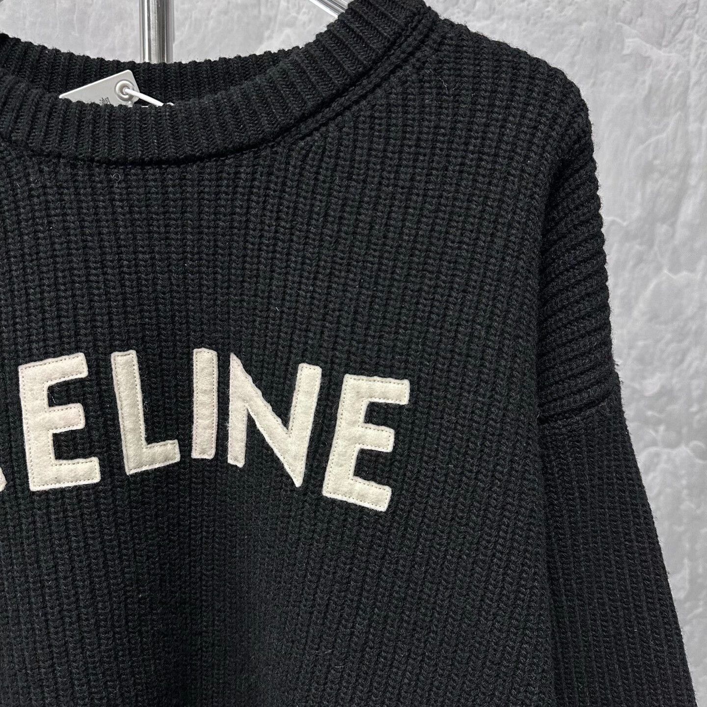 Celine black celine wool sweater with embroidery Size S / US 4 / IT 40 - 3 Thumbnail
