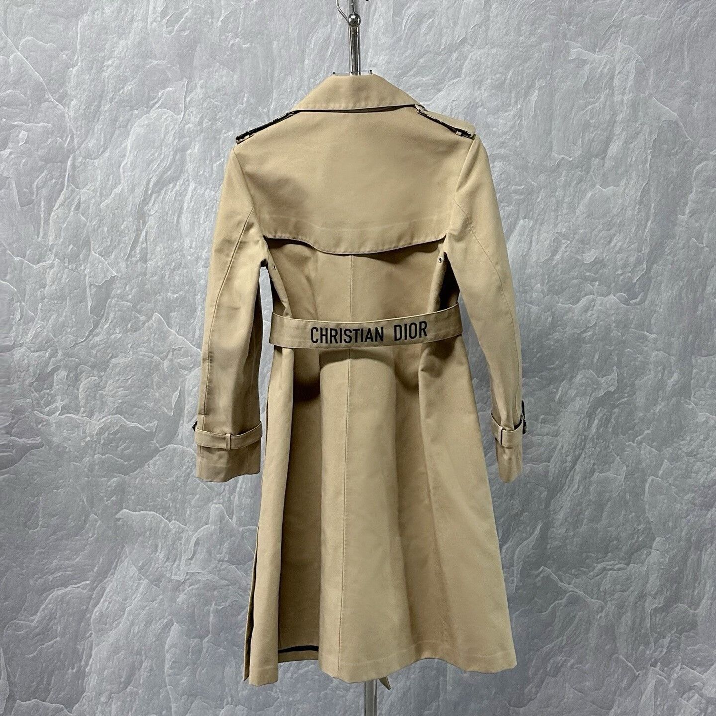 Dior Dior Logo Long Trench Coat in Beige Size S / US 4 / IT 40 - 4 Thumbnail