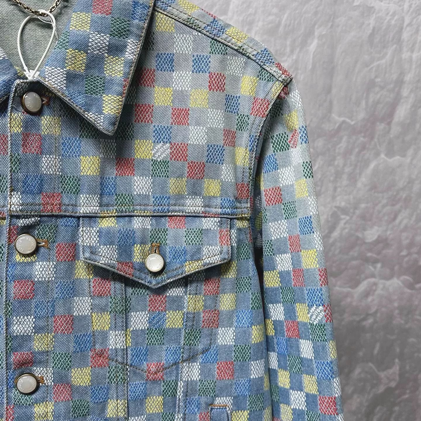 Louis Vuitton colorful checkered denim jacket by louis vuitton Size US L / EU 52-54 / 3 - 3 Thumbnail