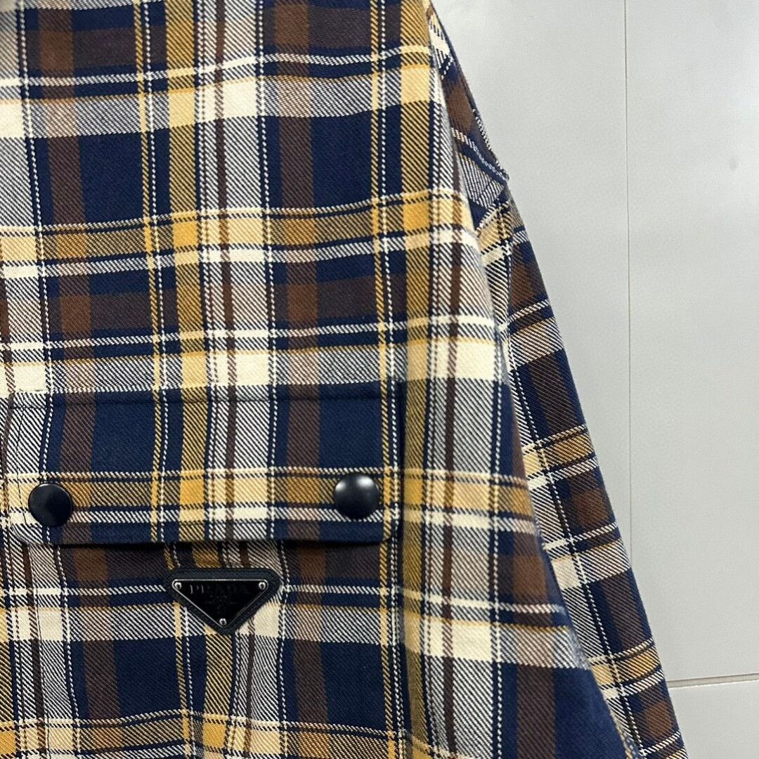 Prada prada plaid jacket with triangle logo Size S / US 4 / IT 40 - 3 Thumbnail