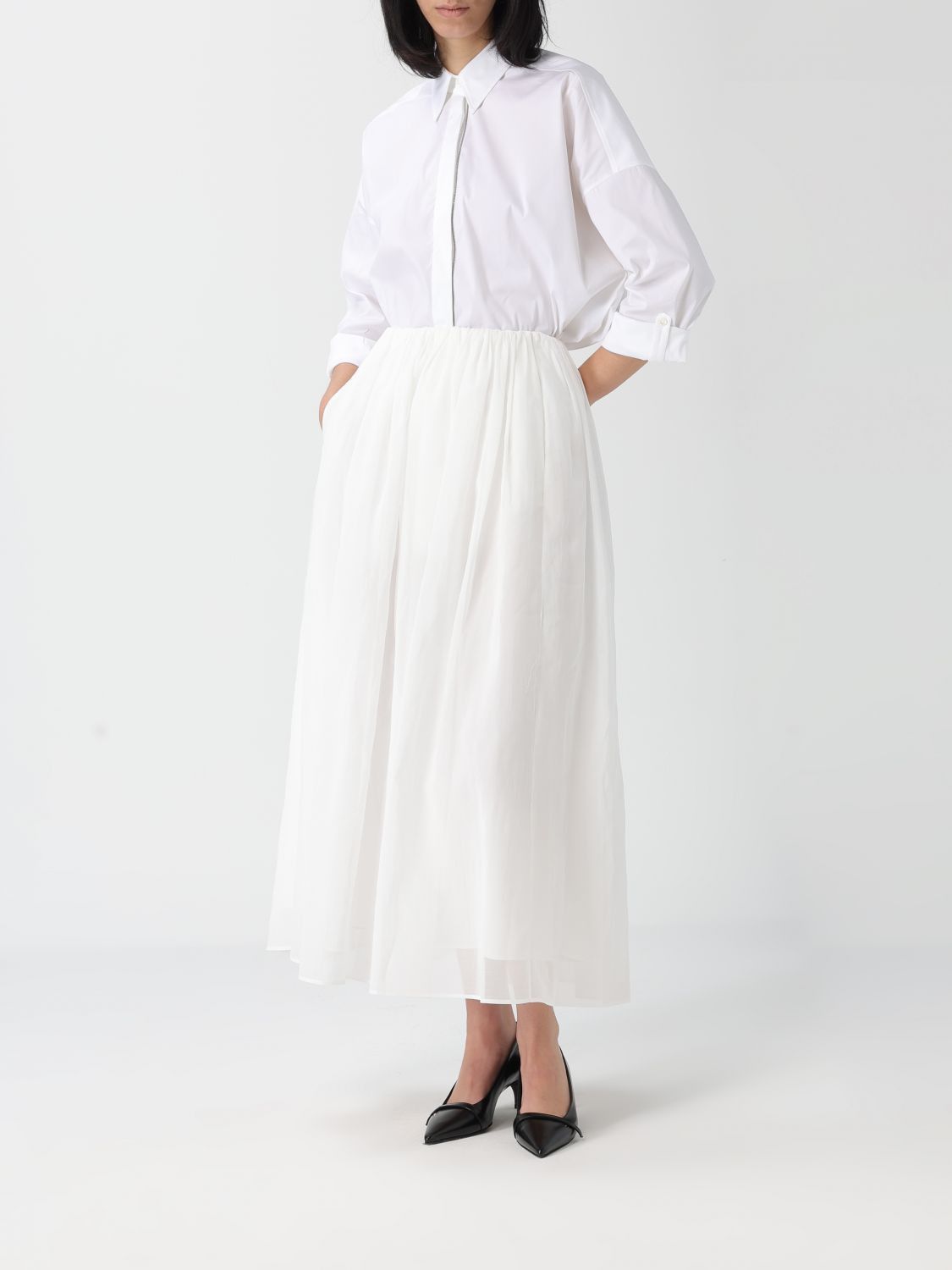 Brunello Cucinelli Brunello Cucinelli Shirt Woman White Size XL / US 12-14 / IT 48-50 - 2 Thumbnail